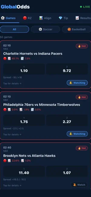 GlobalOddsMobile screenshot 2