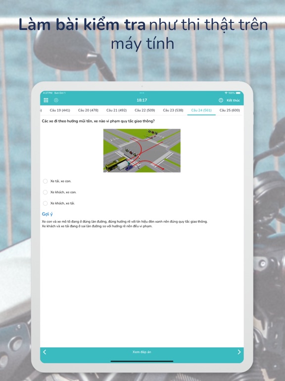 Screenshot #6 pour Bằng lái xe máy A1