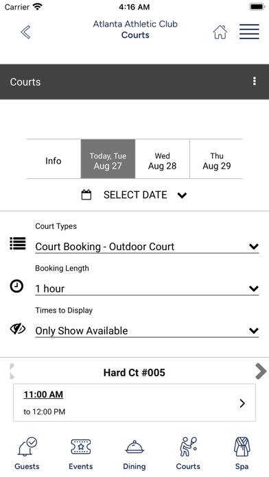 Atlanta Athletic Club Screenshot