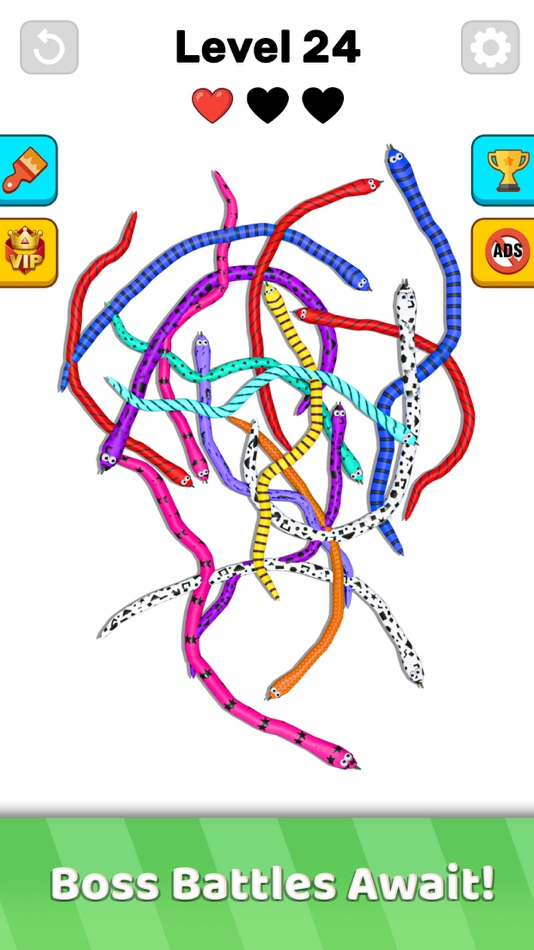 #1. Twisted Snakes: Sorting Game (iOS) By: Trendy Buy