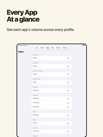 App Volume: a volume per app iPad screenshot