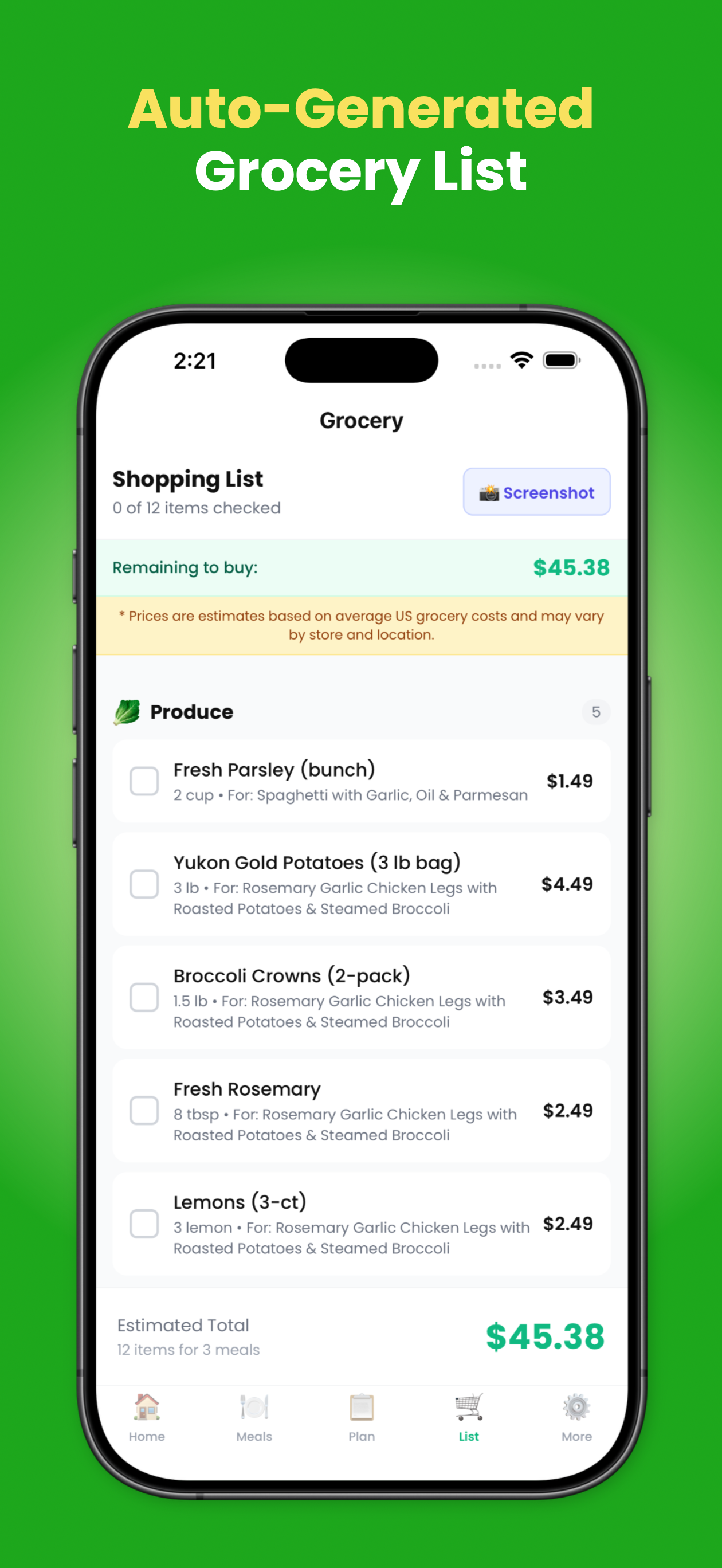 Budget Bites: Meal Planner