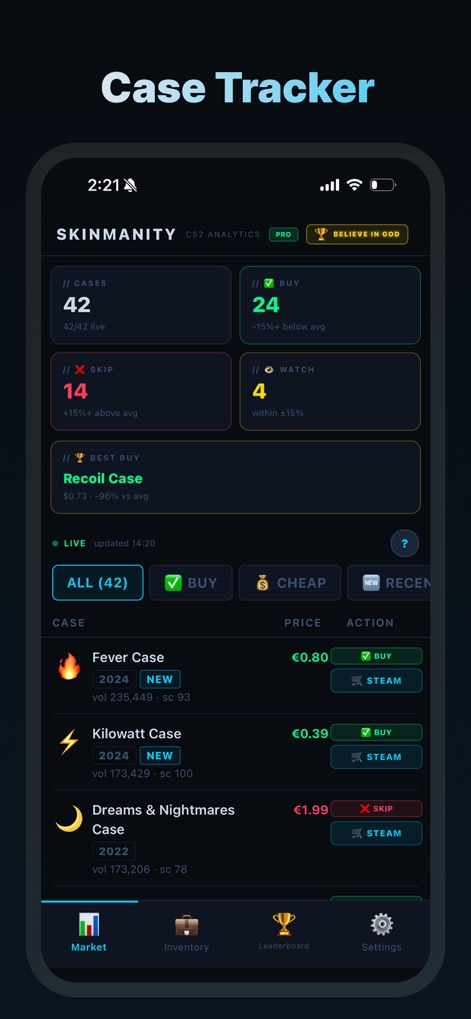 Skinmanity - CS2 Skin Tracker - Finance App | MWM