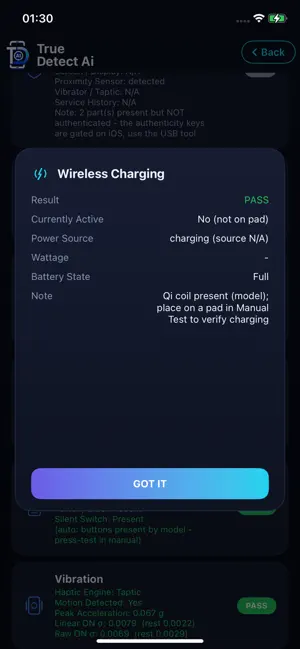 TrueDetect Device Test screenshot 1
