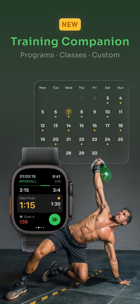 PeakWatch - AI Fitness Coach - 本ツールは、直感的なワークアウトカレンダーでトレーニングスケジュールを管理し、Apple Watchでインターバル設定をリアルタイムに追跡します。