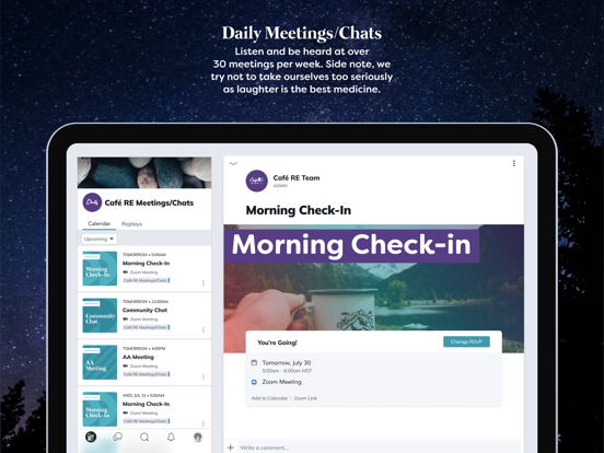 Café RE iPad screenshot 2 - Social Networking app