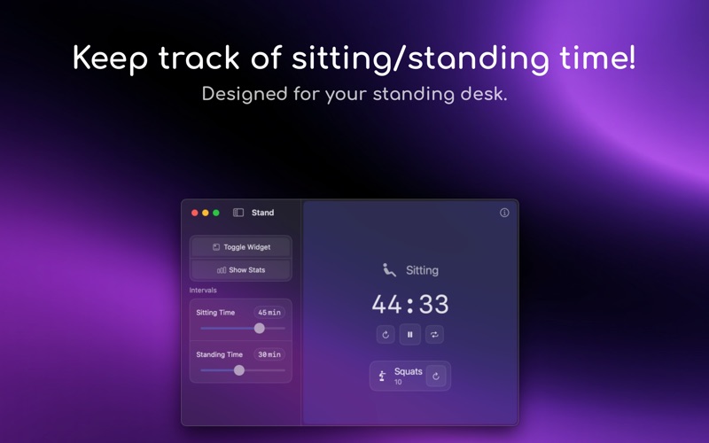 Stand - Standing desk app app screenshot