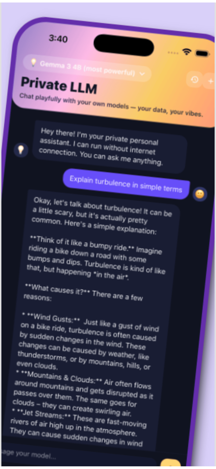 Private LLM: Palisade screenshot 2