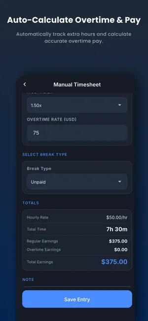 Time Log: Work Hours Tracker screenshot 2