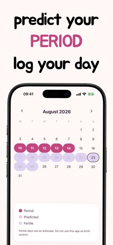 Rouge: Private Period Tracker iPhone screenshot
