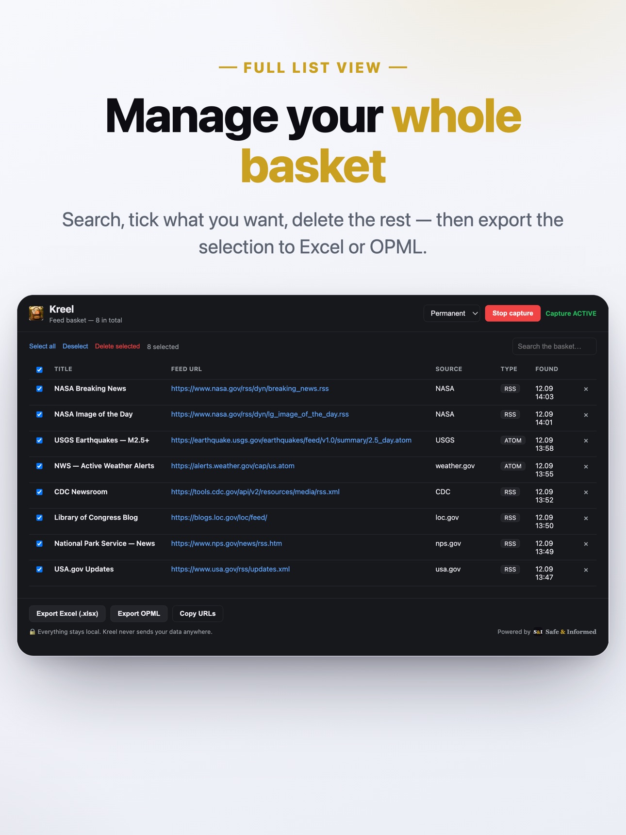 Screenshot 4 of Kreel Feed Collector