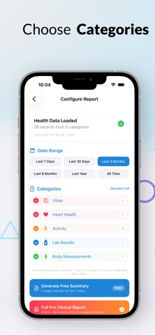 Health Data to PDF Converter iPhone screenshot