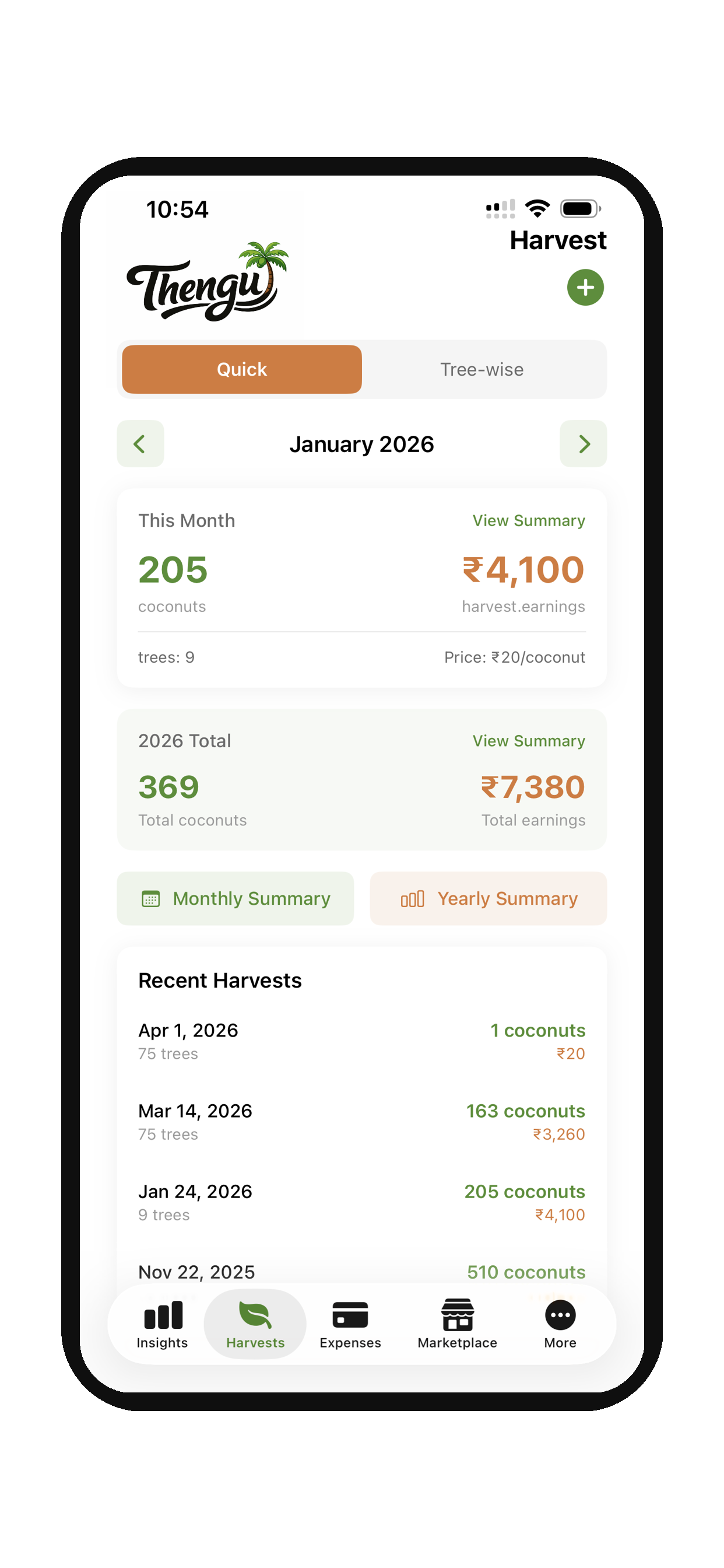 Thengu: Coconut Farm Tracker
