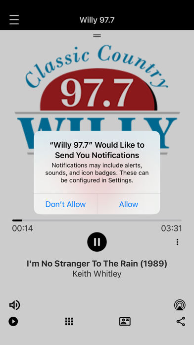 Willy 97.7 iPhone screenshot 1 - Entertainment app