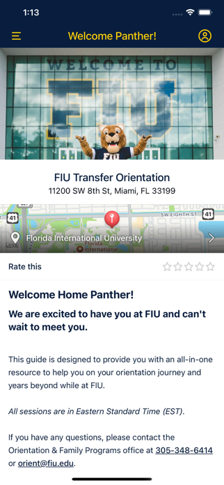 FIU Orientation Guide Screenshot 1 of 3