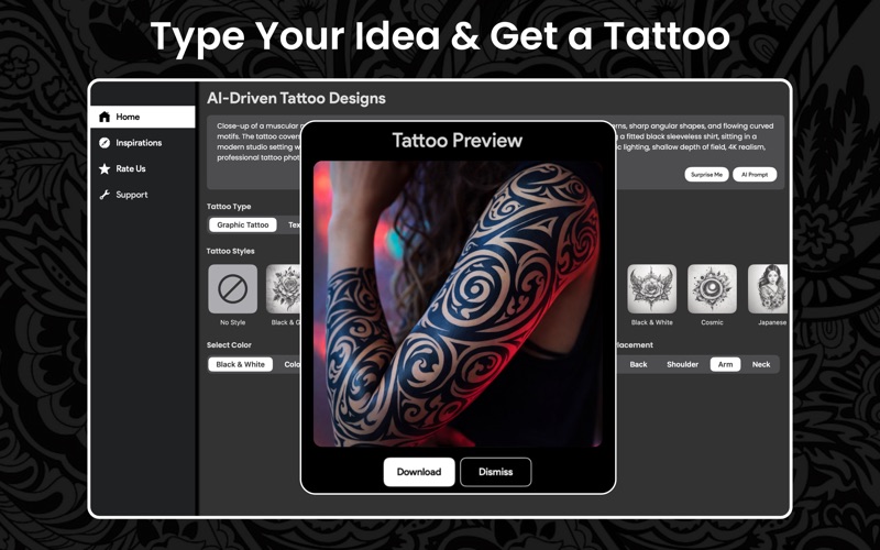 Tattoo AI • Design & Generator iPhone screenshot