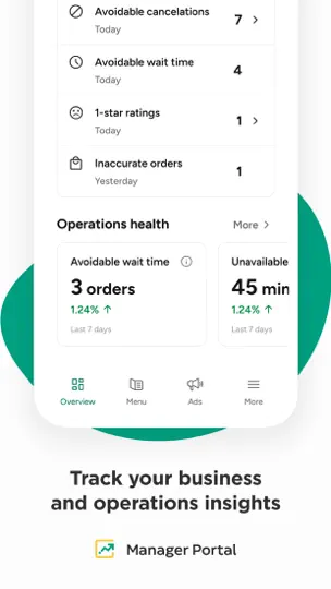 Screenshot von Glovo Manager Portal auf dem iPhone 2