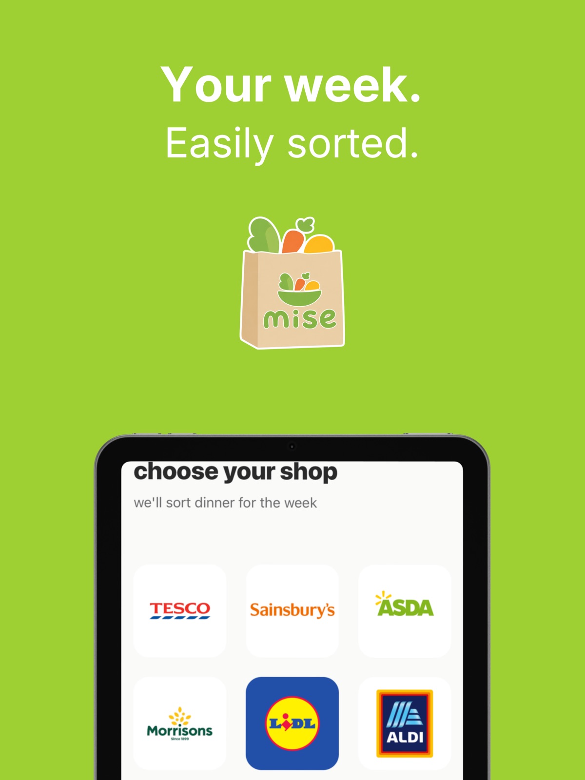 mise - meal planner ipad screenshot 1