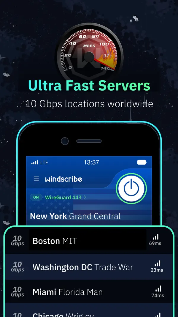 Windscribe VPN iPhone App Screenshot 4 – Produktivität