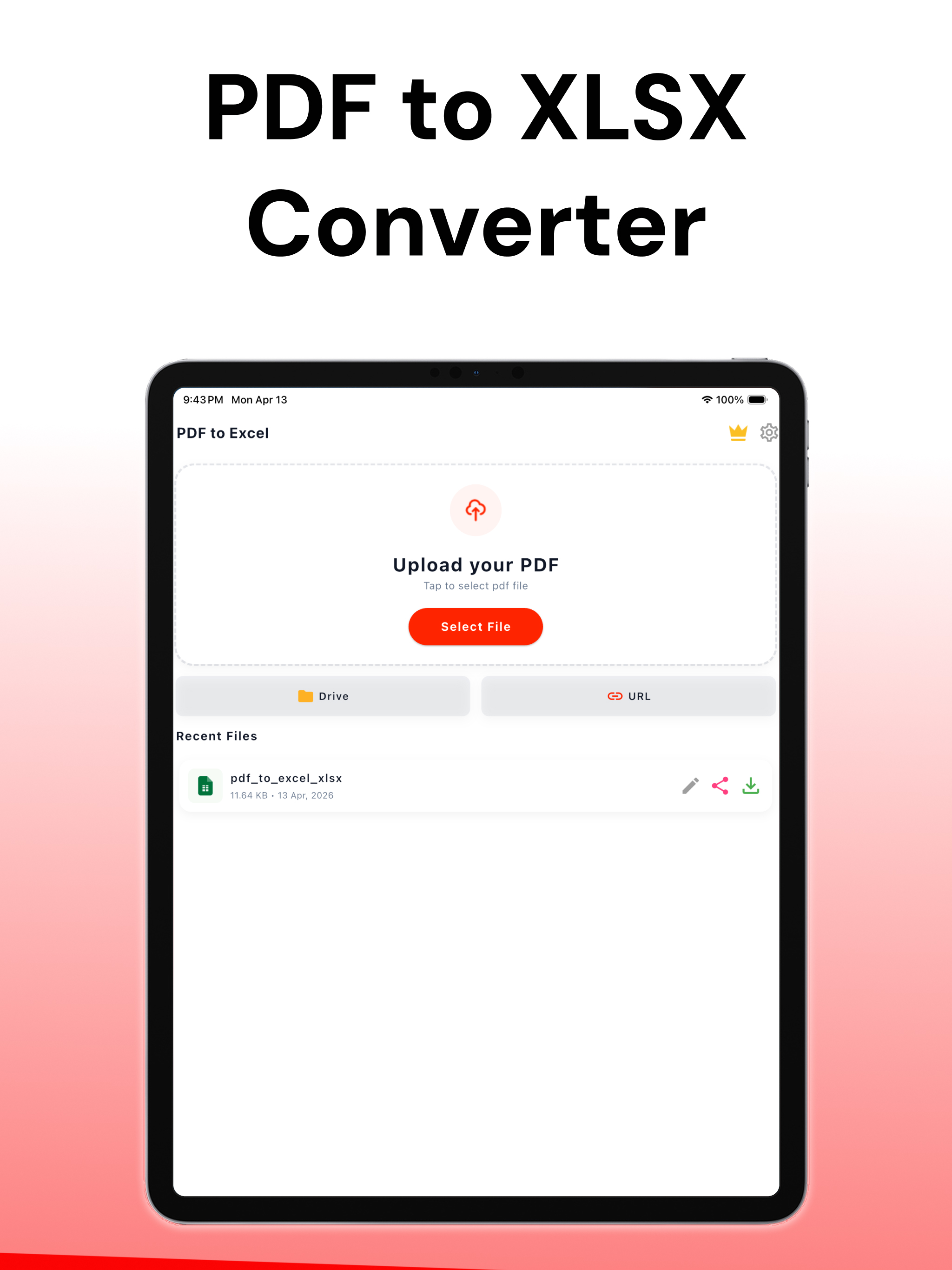 PDF to Excel Converter: XLSX