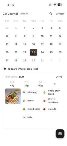 Cal Journal: Calorie Tracker Screenshot 1 of 3