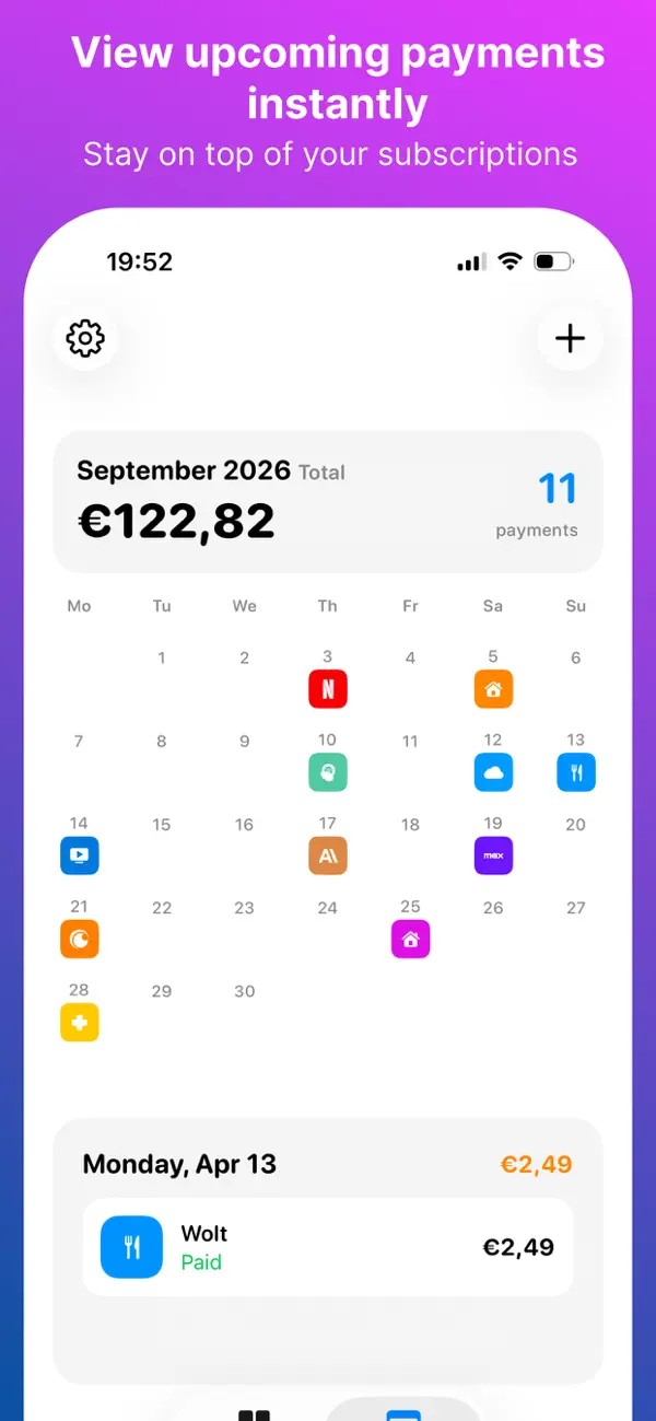 Screenshot #2 pour Subscription Tracker – Subs