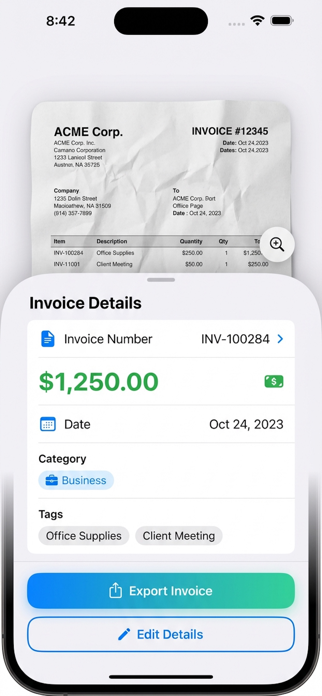 Smart Invoice Extract Screenshot 2 of 5