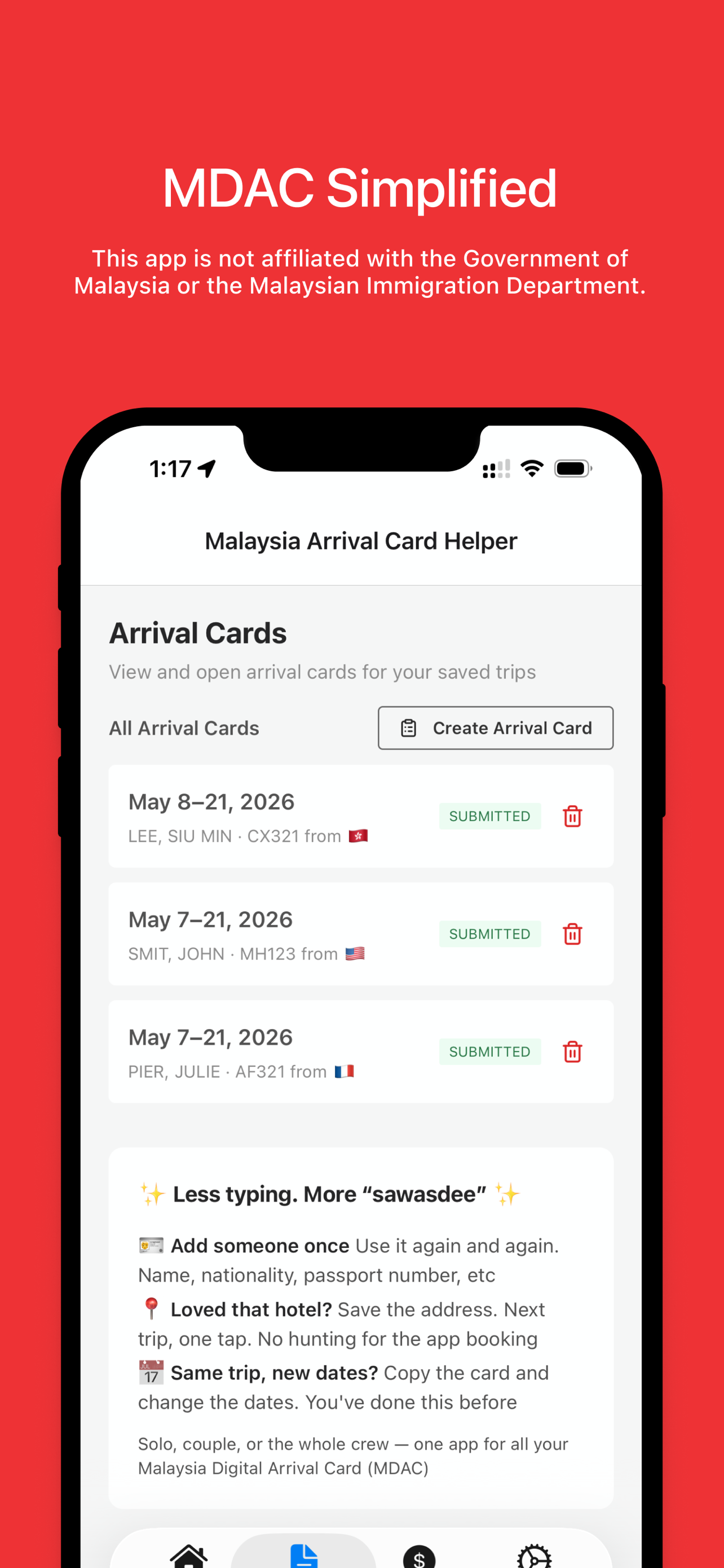 Malaysia MDAC Card Helper
