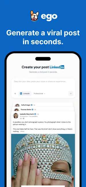 ego: AI LinkedIn posts screenshot 1