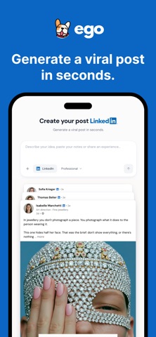 ego: AI LinkedIn posts Screenshot 1 of 5