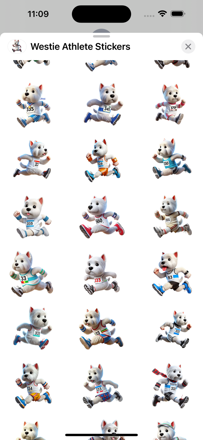 Westie Athlete Stickers