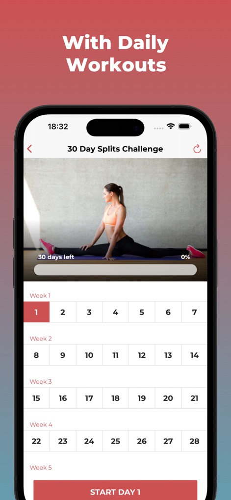 30 Day Splits Challenge - Health & Fitness App | MWM