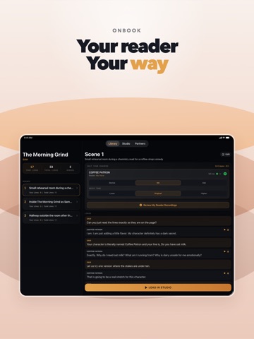 OnBook - Self-Tape & Rehearse iPad screenshot