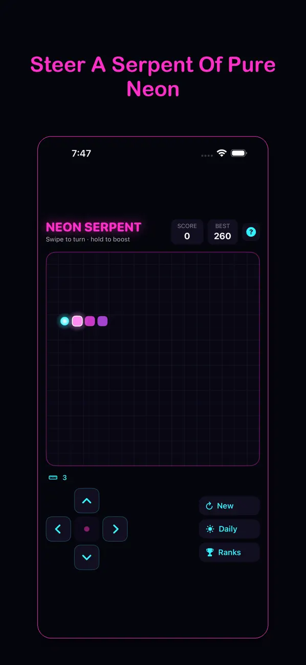 Screenshot #2 pour Neon Serpent: Snake Game