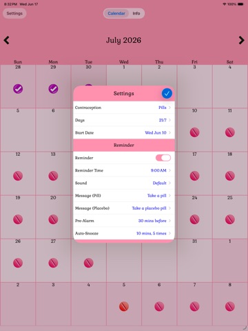 Birth Control Pill Reminder iPad screenshot 2