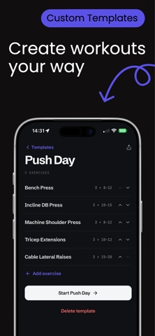 NXT: Gym Workout Tracker iPhone screenshot