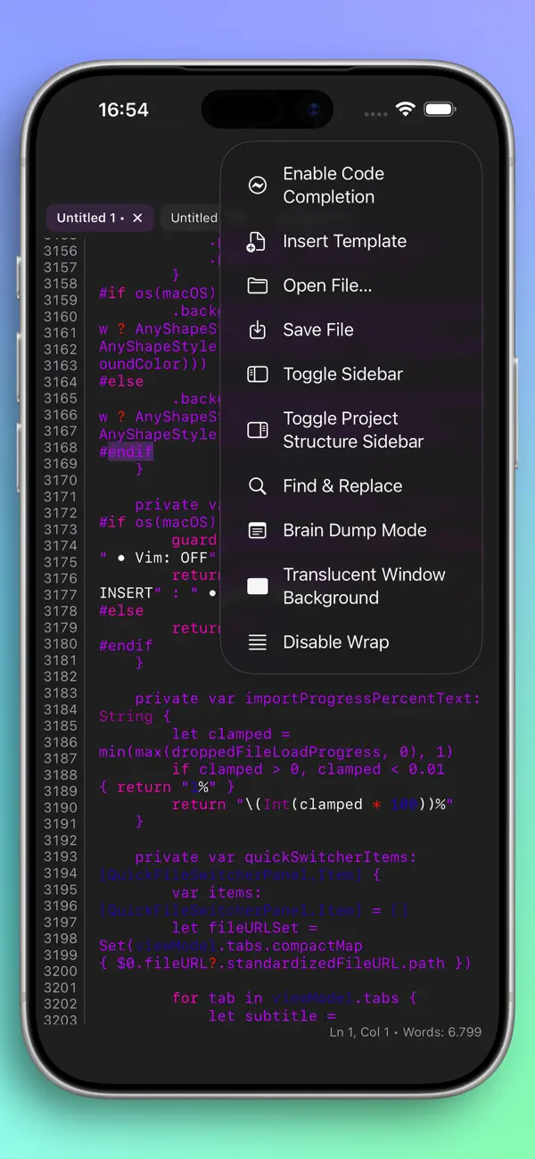 #3. Neon Vision Editor (iOS) Podle: Hilthart Pedersen