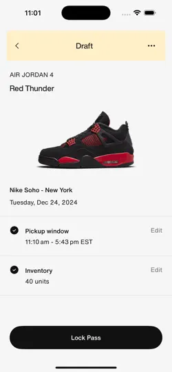 Captura de pantalla de SNKRS Scanner en iPhone 4