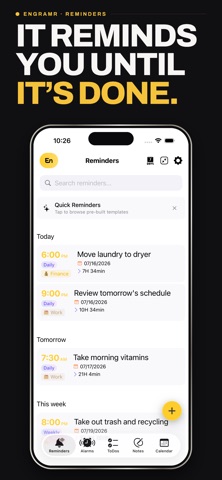 Engramr - Reminders & Alarms Screenshot 1 of 8