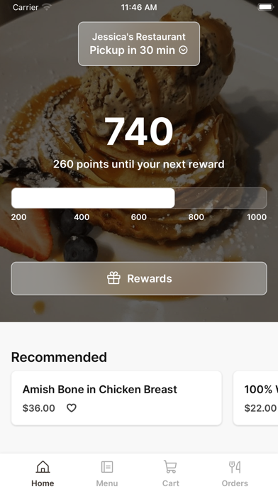Jessica's Restaurant iPhone screenshot 1 - Food & Drink app