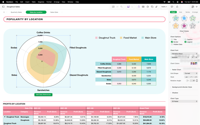 Numbers: Erstelle Tabellen Screenshot