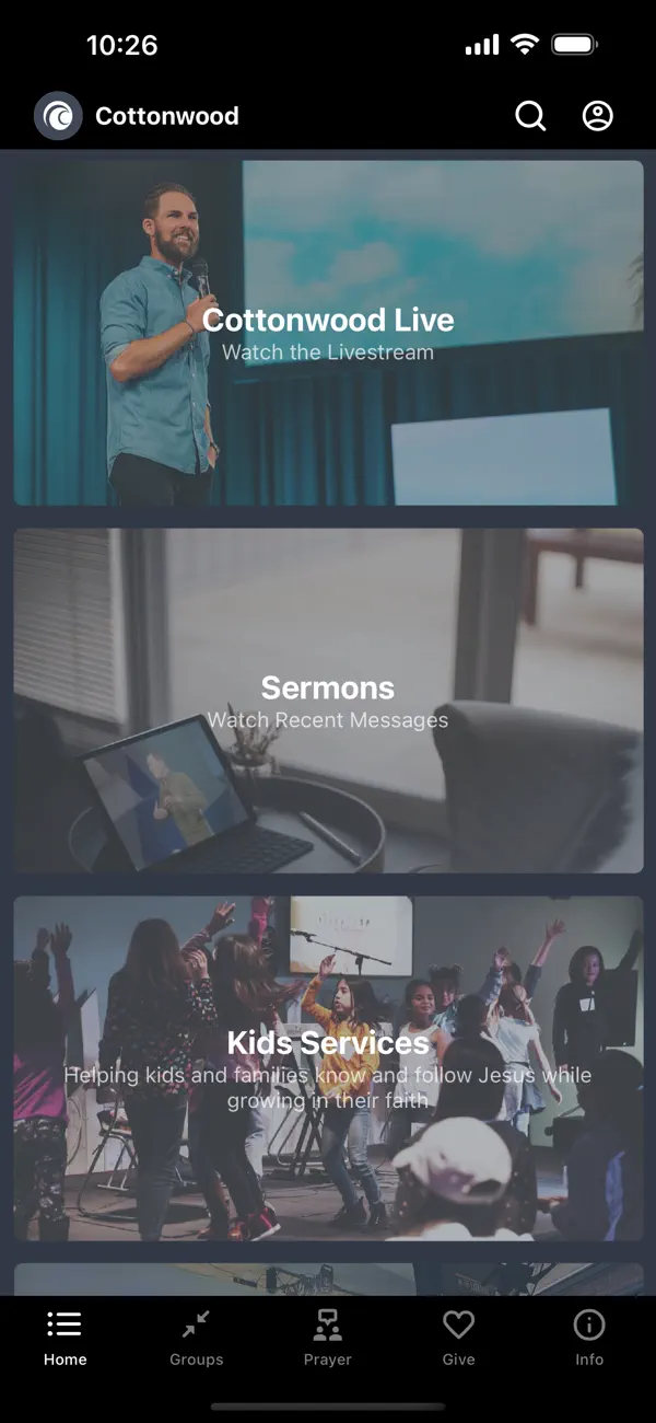 Screenshot #1 pour Cottonwood Church App