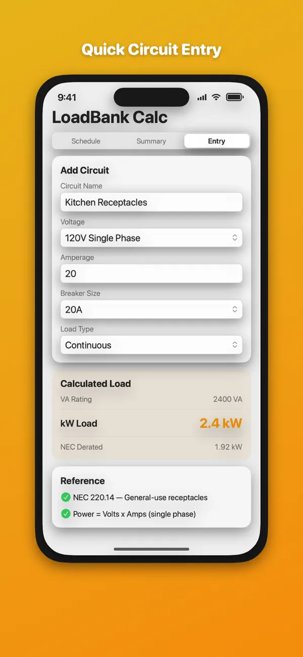 Screenshot #3 pour Electrical Panel Load Calc
