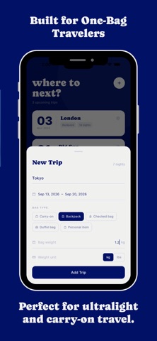 One Bag: Smart Packing List screenshot