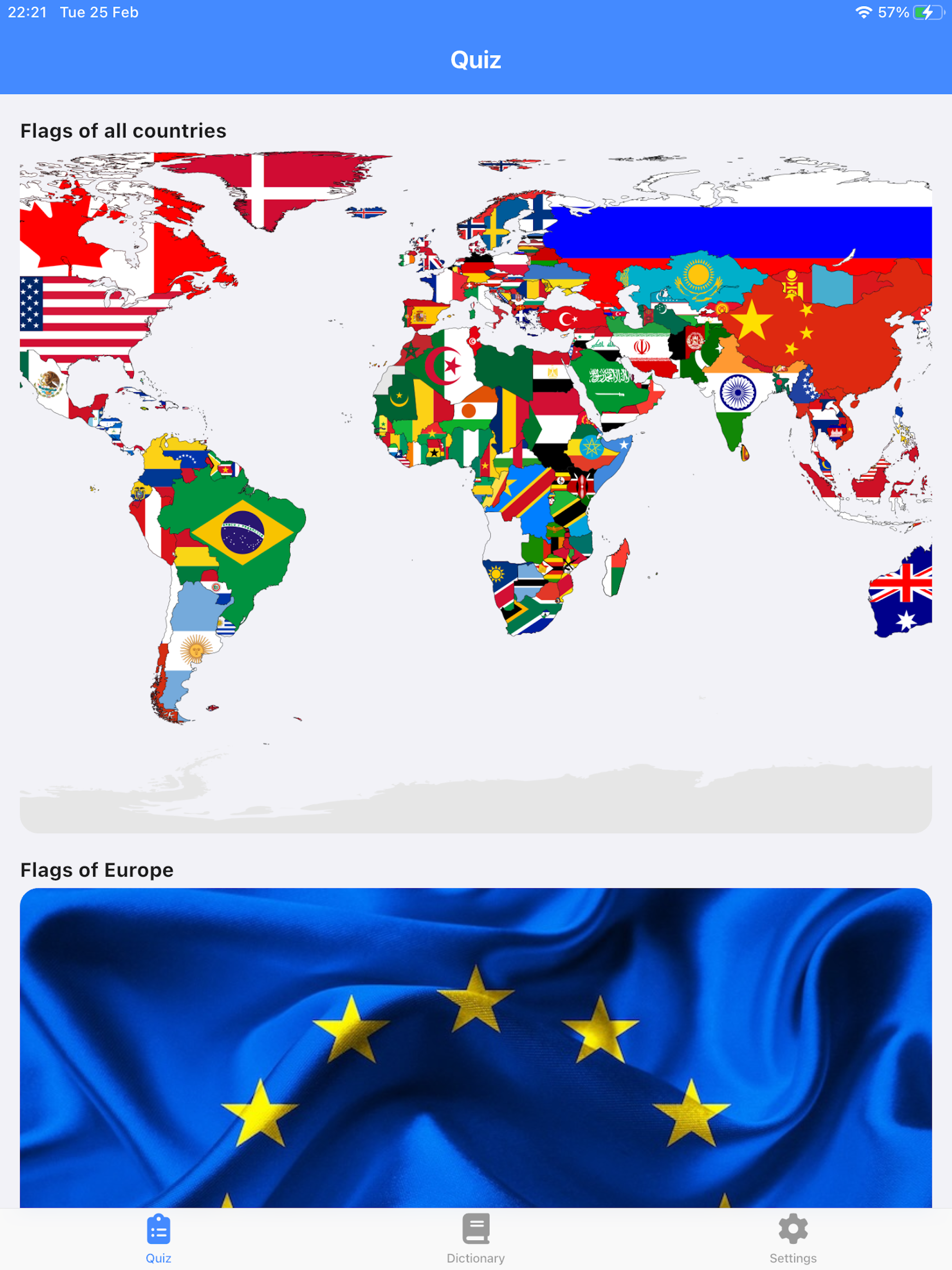 World Flags-Dictionary, Quiz