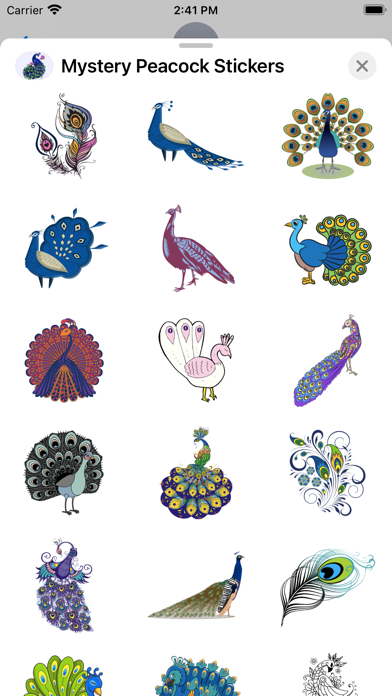 Mystery Peacock Stickers Screenshot