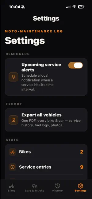 Moto-Maintenance Log screenshot 3