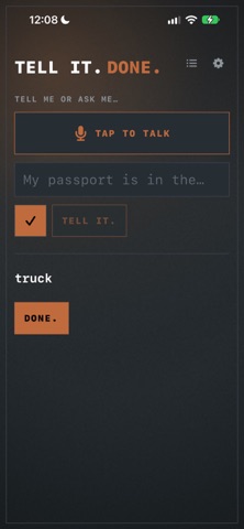 Tell it. Done. Screenshot 4 of 5