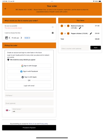 BKC – Biryani Kebab Chai iPad screenshot