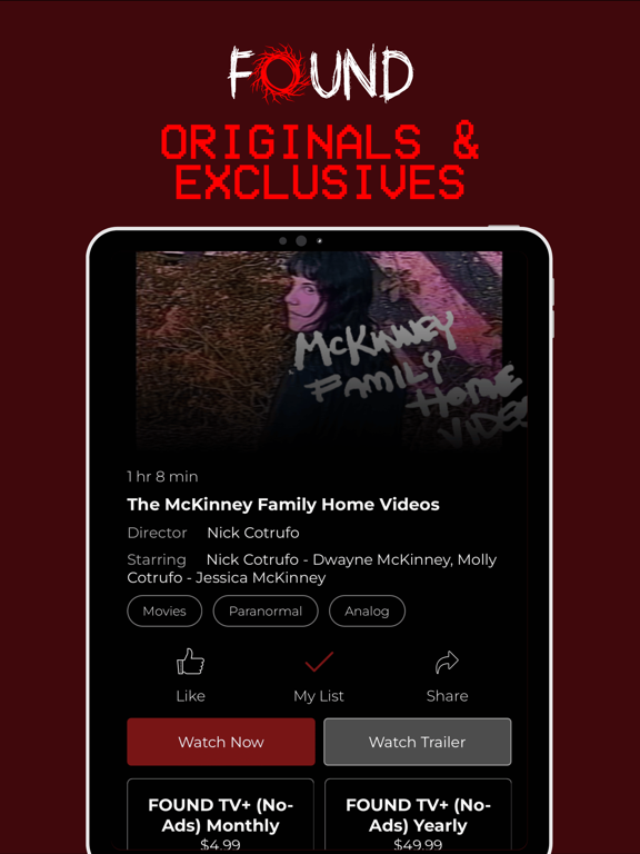FOUND TV: Found Footage Films iPad screenshot 5 - Entertainment app